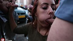 Carbizz Features Teen in Public Bukkake Blowbang Deepthroat Swallow