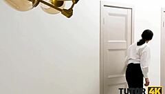 Tutor4k brunette cougar teaches shy guy sex