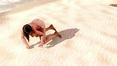 Sayuri teases with big ass close-ups on nude beach in private paradise 14.
