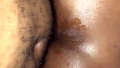 Fucking stepmom's pussy and asshole with cum on ass