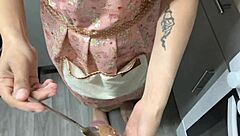 Stepmom's Friend Bakes a Creampie for You, Licks Off the Chocolate, Then Lets You Pound Her Tight Pussy