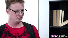 Sexy Stepsisters Get Fucked Like Animals in Classroom During Exam Cheating