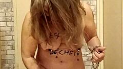 French Housewife in Bondage Gets Spanked and Toyed in Solo BDSM Session