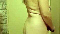 Slave f self-spanks with belt. Humiliation and bdsm.