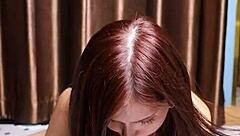 I'm watching April Maxima suck dildo then footjob