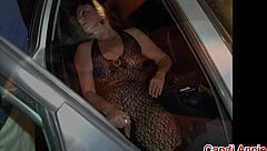 Slut milf wife Candi Annie does hardcore photo shoot in dirty garage