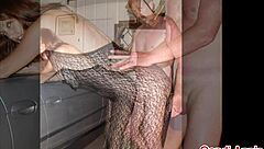 Slut milf wife Candi Annie does hardcore photo shoot in dirty garage