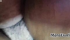 This POV ebony hotmilf scene features creamy hairy pussy backshots with Mara Exotic.