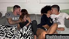 Muscular Bodybuilder Dominates Cute Tattooed Babe In Rough Interracial Group Orgy With Deepthroat And Wet Pussy Licking