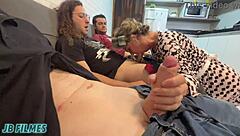 my friends dp my grandma, the whore, with big cocks