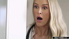 i examine and suck the big cock as the busty doctor