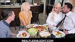 Family group sex after dinner with Kylie Kingston and Kenna James