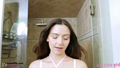 Fierce Brunette Took A Shower After Casting!