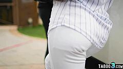 Redhead milf coach strapon fucks teen's pussy with licking