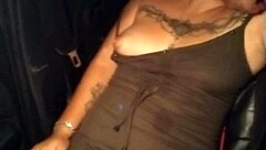 A sexy latina gets groped in an uber ride outdoors.