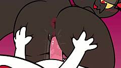 canaryprimary engages in dark rituals in cartoon parody.