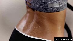 Sweaty Workout Girl Fucks Vibrating Dumbbell