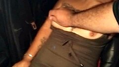 A sexy latina gets groped in an uber ride outdoors.