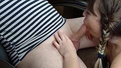 cute asian woman sucking