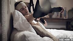 Is The Dirty Blonde Milf Stepmom Sucking Her Stepson's Monster Cock With Her Hands?