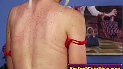 gorgeous eurobabe facialized by a fat prick