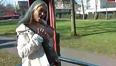 german blonde teen 18+ slut naked in public outdoor exposure