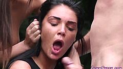 British Babes Giving Head Outdoors