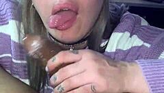 me rica chupada que le hago como me encanta llevarla al fondo de mi garganta y que me de toda la lechita