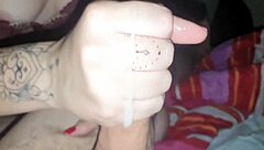 Several blowjobs and handjobs with lots of cum on my redhead wife