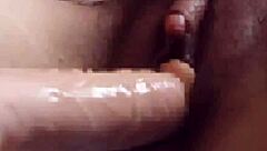 Japanese FTM Watches Erotic Video While Dildo Masturbating