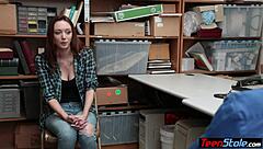 redhead teen thief with big natural tits punished and fucked