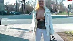 german blonde teen 18+ slut gets naked in public