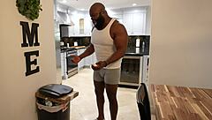 The house pest licks pussy in interracial creampie