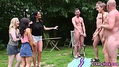 British Babes Giving Head Outdoors
