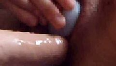 Japanese FTM Watches Erotic Video While Dildo Masturbating