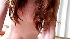 Shaved wife gets creampie POV.