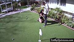 Cheating Latina Gabby Quinteros CAUGHT FUCKING Lawn Guy