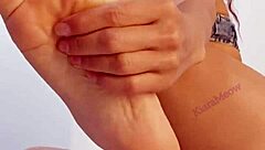 Sniff the huge squirt on kiarameow's sexy feet after fucking!