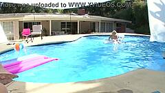 Ally Ann's Poolside Deepthroat and Cum Facial