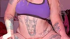 Dildo riding to orgasm