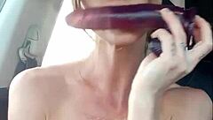 Big Tits Out in the Car Publicnudity