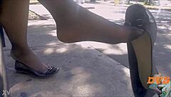 Watch me tease with stockings and flats?