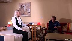 Gorgeous teen fucks 74 yo old man in hotel room.