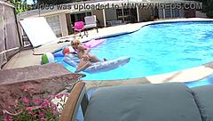 Ally Ann's Poolside Deepthroat and Cum Facial