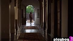 Look at this busty blonde posing in lingerie!