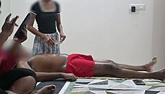 Massage girl feels shock from dick flashing