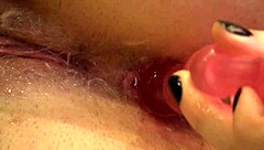 Anal-vaginal penetration and fingering of the clitoris sexy milf in stockings masturbates until orgasm amateur