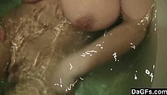 Dagfs Masturbates Cock-Sucking In Hot Bathtub