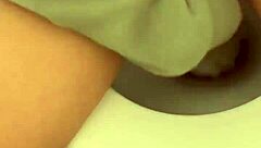 I caught her peeing in the bathroom while unaware