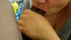 Big black cock blowjob at work!